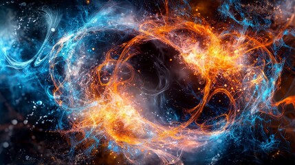 Aufkleber - Dynamic abstract mists dissolving in glowing frames digital art vibrant colors artistic environment creative concept