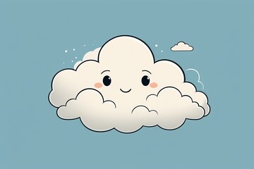 there is a cartoon cloud with a face on it