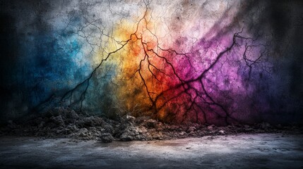 Aufkleber - Dreamlike shadows through fragile wall paint abandoned location surreal art urban decay close-up view visual contrast