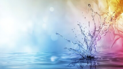 Aufkleber - Dynamic water splash action serene lake visual art soft gradient artistic viewpoint vibrant concept for engagement