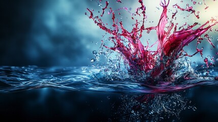 Aufkleber - Dynamic water splash action aquatic scene photographic artwork ethereal environment close-up view disruptive motion