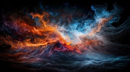 Poster - Ethereal light streaks and shadows blend in a cosmic display digital art abstract environment visual concept