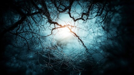 Aufkleber - Ethereal vibrations of delicate threads in nature abstract landscape mystical environment dreamlike viewpoint