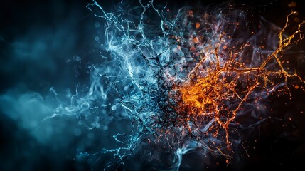 Leinwandbilder - Creative concept of ethereal air currents and vibrant colors in a dynamic digital abstract art realm