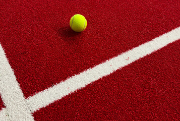 Poster - balls on a red paddle tennis court