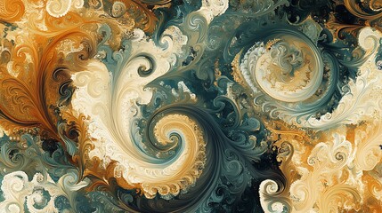 Wall Mural - a detailed and intricate fractal pattern in shade background