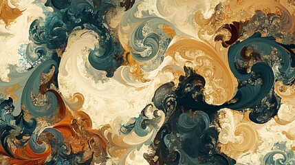 Wall Mural - a detailed and intricate fractal pattern in shade background