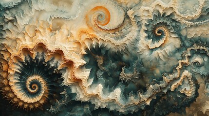 Wall Mural - a detailed and intricate fractal pattern in shade background