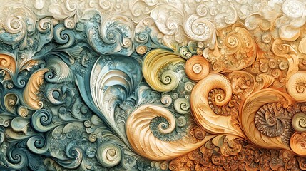 Wall Mural - a detailed and intricate fractal pattern in shade background