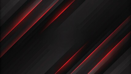 Aufkleber - Abstract red light with black metallic slash geometric design modern futuristic background, luxury tech texture, digital dark pattern, elegant shapes, sci-fi style, innovation display design