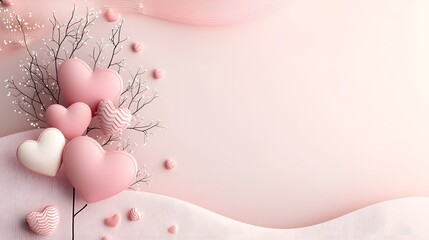 Aufkleber - Blossoming Heart Tree with Glowing Leaves against a Soft Pastel Gradient Background Romantic and Creative