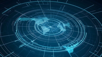 Global network connection, digital world map, futuristic technology background