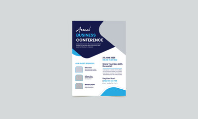 Modern corporate business conference flyer template design and Elegant Corporate business conference a4 cover flyer template