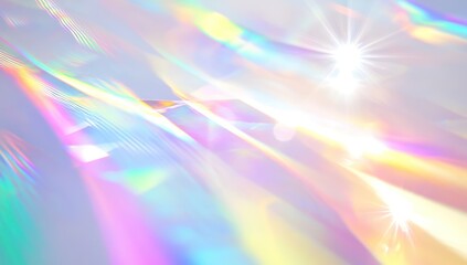 Wall Mural - white background with a rainbow light refraction effect.