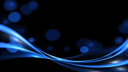 Poster - Blue wave shape abstract technology background. Dark blue and glow particle abstract background. Blue social network background. Technology network background with futuristic digital connections