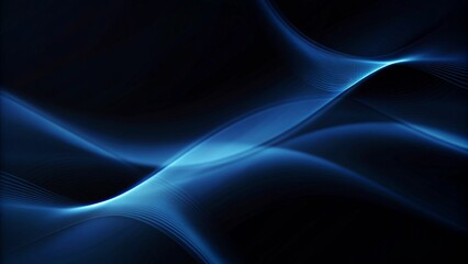 Aufkleber - Flowing dot particles wave line pattern blue and purple gradient light isolated on a dark black background. Abstract motion technology background design with glowing dots and digital waves.