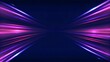 © designhunt - Image of speed motion on the road. Abstract background in blue and purple neon glow colors. Speed of light in a galaxy. Panoramic high speed technology concept, light abstract background, futuristic