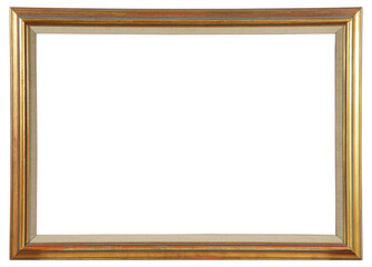 Wall Mural - Lacquered wood picture frame in PNG format on a transparent background.