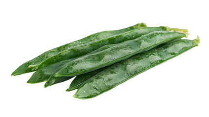 Fresh green bean pods piled elegantly, showcasing their vibrant color and smooth texture