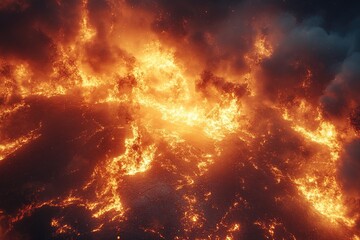 Wall Mural - A fiery blaze illuminated by starlight, suitable for apocalyptic or dramatic scenes