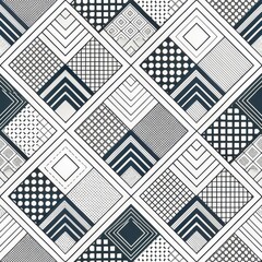 Wall Mural - Abstract Geometric Pattern Design Black White and Gray Diamond Shapes Seamless Texture