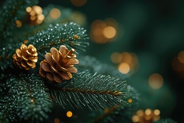 Canvas Print - Close-up shot of a pine cone on a tree trunk, perfect for nature or outdoors-themed projects