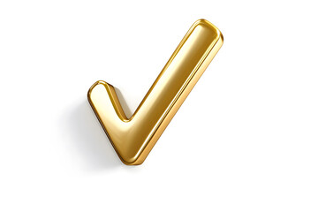 Poster - 3d Golden check mark sign isolated on white background