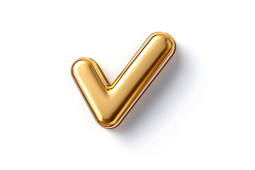Poster - 3d Golden check mark sign isolated on white background