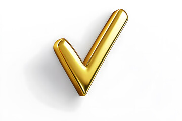 Poster - 3d Golden check mark sign isolated on white background