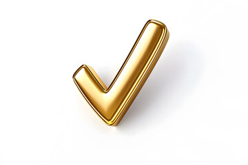 Poster - 3d Golden check mark sign isolated on white background