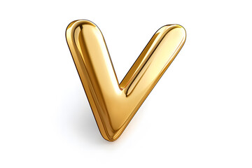 Poster - 3d Golden check mark sign isolated on white background