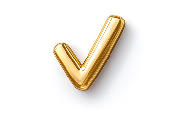 Poster - 3d Golden check mark sign isolated on white background