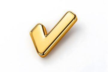 Poster - 3d Golden check mark sign isolated on white background