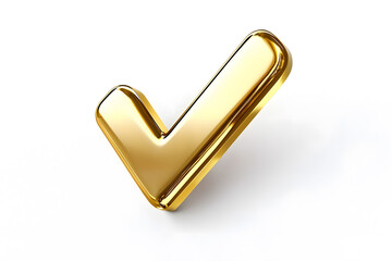 Poster - 3d Golden check mark sign isolated on white background