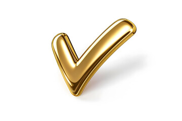 Poster - 3d Golden check mark sign isolated on white background
