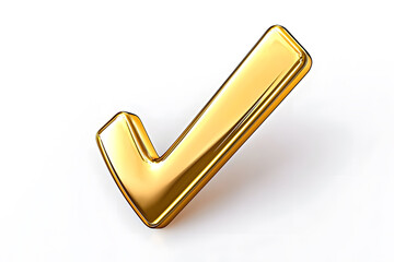 Poster - 3d Golden check mark sign isolated on white background