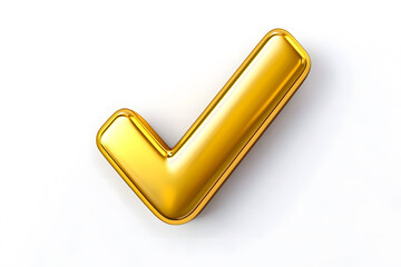 Poster - 3d Golden check mark sign isolated on white background