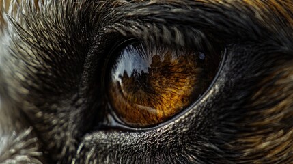 Canvas Print - A close-up shot of a dog's eye, with detailed features