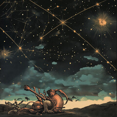 Wall Mural - illustration set of moon phases. different stages of moonlight activity in vintage engraving style. 