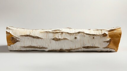 Fototapete - White Birch Bark Log Textured Surface Natural Element with Organic Patterns Ideal for Rustic Decor and Nature-Themed Projects