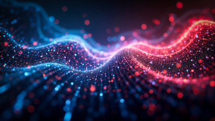 Binary code and complex layers of artificial intelligence abstract concept