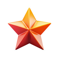 Wall Mural - Three-Dimensional Star Shape Isolated on transparent background