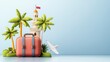 © Patchayanit  - Tropical Escape with Travel Suitcase, Airplane, and Palm Trees