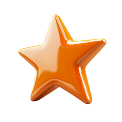 Wall Mural - Bright Orange Star Shape on a Solid Background Isolated on transparent background