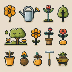 Wall Mural - icons set