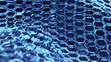 Fototapete - Explore the intricate design of hexagonal patterns in a futuristic material simulation