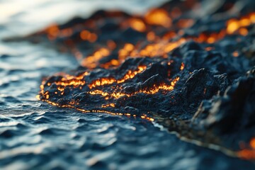 Wall Mural - A close-up shot of a rock submerged in water, perfect for use in designs related to nature and the environment
