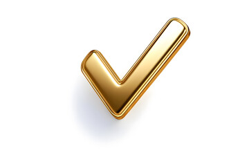 Poster - 3d Golden check mark sign isolated on white background