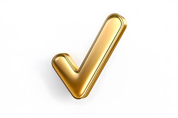 Poster - 3d Golden check mark sign isolated on white background