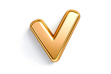 Poster - 3d Golden check mark sign isolated on white background